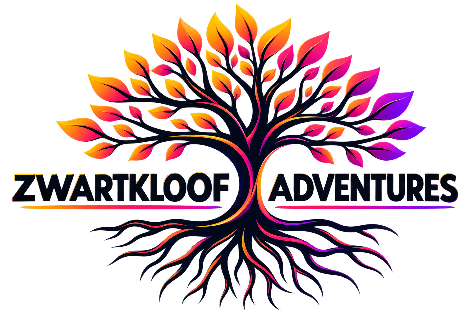 Zwartkloof Adventures — neon tree emblem artwork